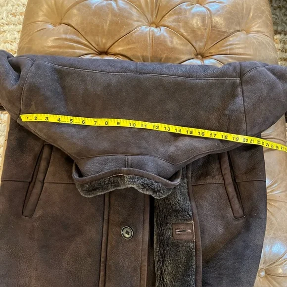 Bod & Christensen ShearlingSheepskin Leather Brown Jacket Men'sLarge Rancher